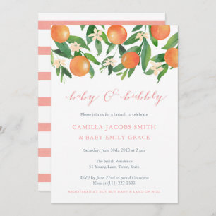 Convites Chá de fraldas de Bebê e Bubble Brunch para Rapari