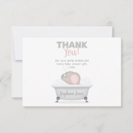 Convites Chá de fraldas de Bebê Elefante Bath Girl