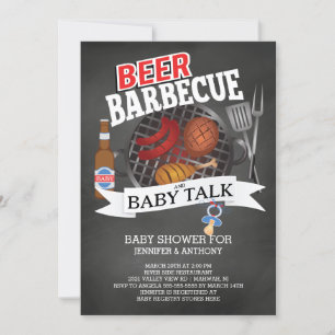 Convites Chá de fraldas De Beer Barbecue Baby Talk
