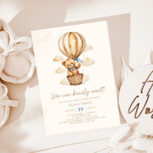 Chá de fraldas de Beige Bear Boy moderno