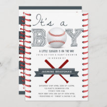 Chá de fraldas de beisebol É um Menino