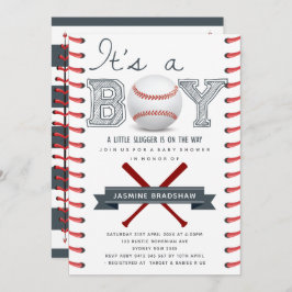 Convites Chá de fraldas de beisebol É um Menino