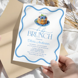 Convites Chá de fraldas de Blueberry Pancake Baby Brunch