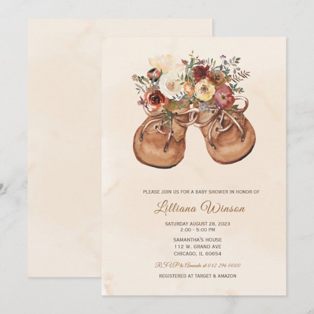 Convites Chá de fraldas de Boas Personalizadas Editável (Frente/Verso)