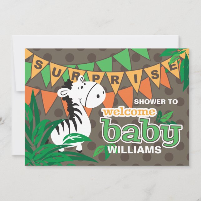 Convites Chá de fraldas de Boas-Vindas Surpresa (Frente)