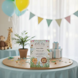 Convites Chá de fraldas de Boho Arch Greenerescente de Anim