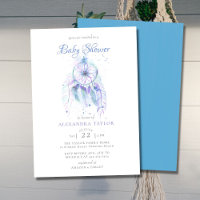 Chá de fraldas de Boho Chic Dreamcatcher Blue Purp