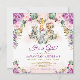 Convites Chá de fraldas de Boho Chic Safari