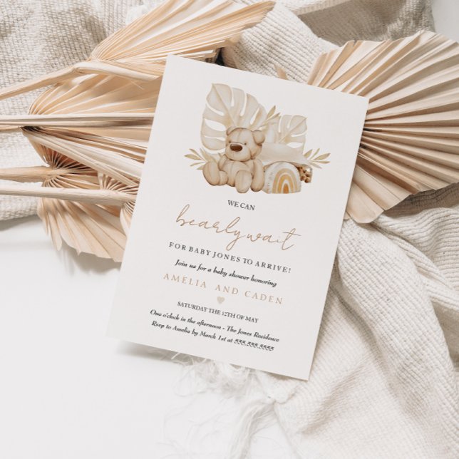 Convites Chá de fraldas de Boho de Espera Inicial (Criador carregado)