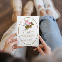 Convites Chá de fraldas de Boho Floral Florestal de Água Do