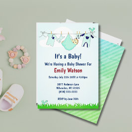 Convites Chá de fraldas de Boho Neutro de Gênero Cujo