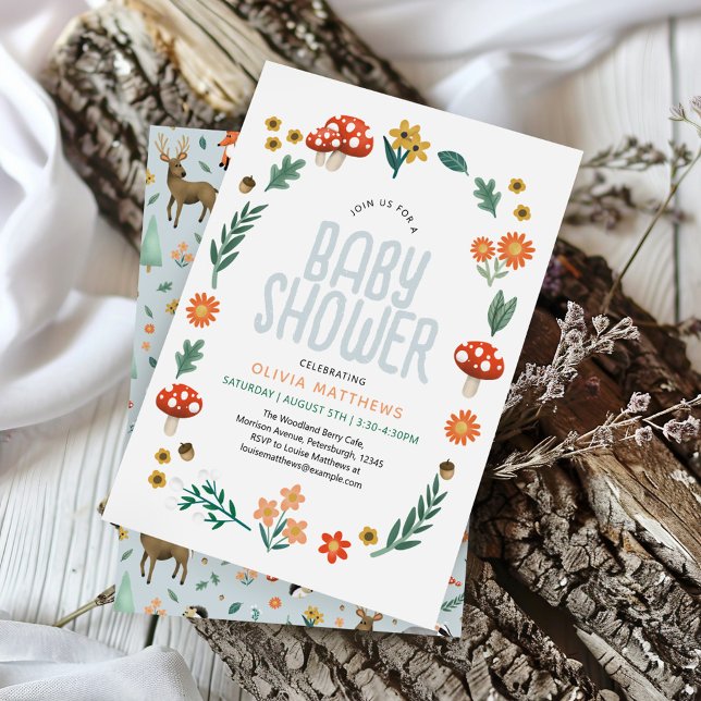 Convites Chá de fraldas de Boias Florestais Bastantes e Rus (Criador carregado)