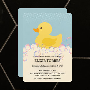 Convites Chá de fraldas de Bolhas de Rubber Ducky
