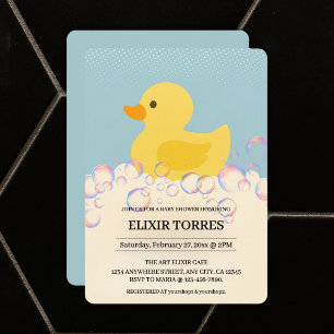 Convites Chá de fraldas de Bolhas de Rubber Ducky
