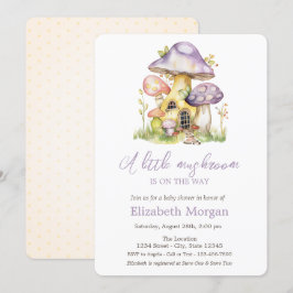 Convites Chá de fraldas de Bolinhas de Cogumelos