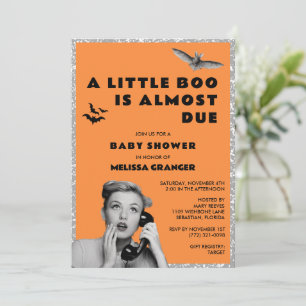 Convites Chá de fraldas de Boo Halloween