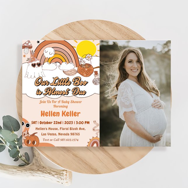 Convites Chá de fraldas De Boo Nosso Pequeno Boo Está Quase (Criador carregado)