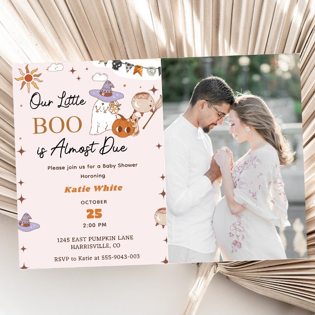Convites Chá de fraldas De Boo Nosso Pequeno Boo Está Quase (Criador carregado)