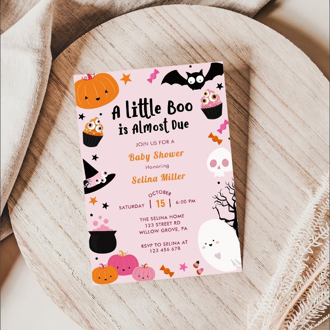 Convites Chá de fraldas De Boo Nosso Pequeno Boo Está Quase (Criador carregado)
