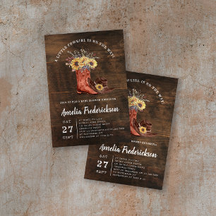 Convites Chá de fraldas de Boots da Pequena Cowgirl