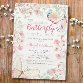 Convites Chá de fraldas de Borboleta de Borboleta Russo Ros