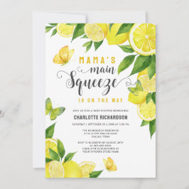 Convites Chá de fraldas de borboleta de limão-aperto-princi
