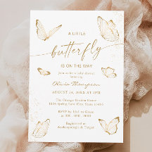 Chá de fraldas de Borboleta Dourada branca