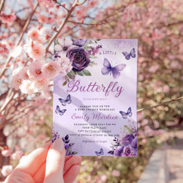 Convites Chá de fraldas de Borboleta Floral de Chic Waterco