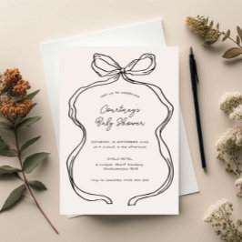 Convites Chá de fraldas de Borda de Fita Espelhada à Mão