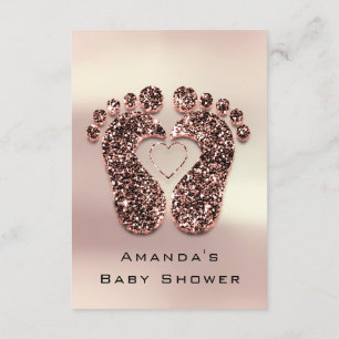 Convites Chá de fraldas de brilho Rosa de pés de brilho mod