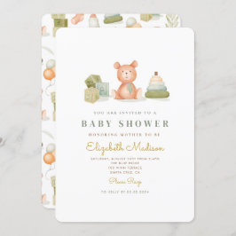 Convites Chá de fraldas de Brinquedos com Cana-d-Água