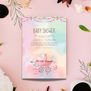 Convites Chá de fraldas de brinquedos de vintagem para bebê