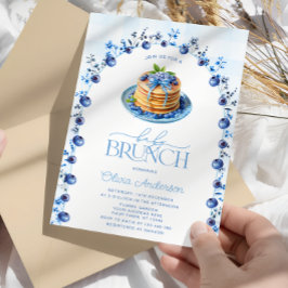 Convites Chá de fraldas de Brunch de Bebê de Aroma Azul Mod