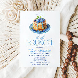 Convites Chá de fraldas de Brunch do Bebê do Blueberry Panc