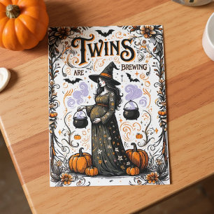 Convites Chá de fraldas De Bruxas De Halloween - Os Gêmeos 