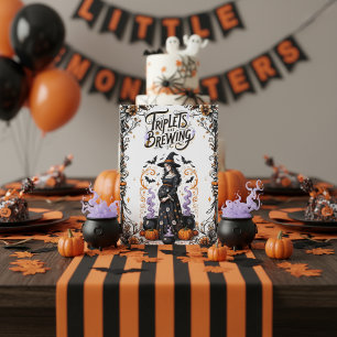 Convites Chá de fraldas De Bruxas De Halloween - Triplets E
