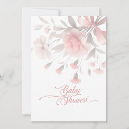 Convites Chá de fraldas de Buquê de Aquarela Elegante