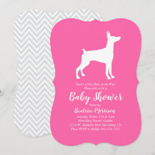 Convites Chá de fraldas De Cachorro Doberman Pinscher Garo