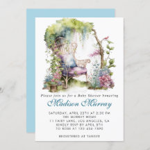 Chá de fraldas de Cadeira Floral Azul e Roxo