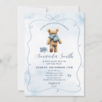 Chá de fraldas de Calçados de bebê do urso Arco az