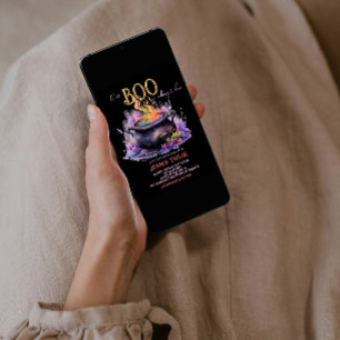 Convites Chá de fraldas de Caldeirão Preto Preto Quase Devi