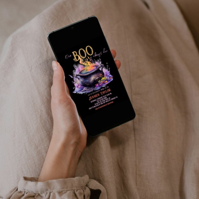 Convites Chá de fraldas de Caldeirão Preto Preto Quase Devi (Criador carregado)