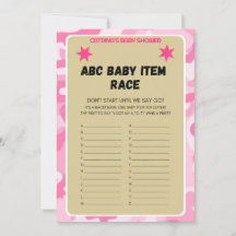 Chá de fraldas de Camo Rosa - Nome Editável, Convi