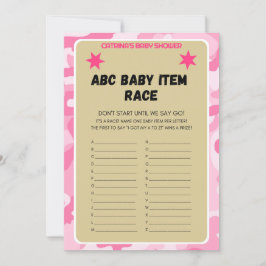 Convites Chá de fraldas de Camo Rosa - Nome Editável, Convi