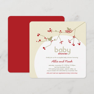 Convites Chá de fraldas de Casais de Árvore da Família d