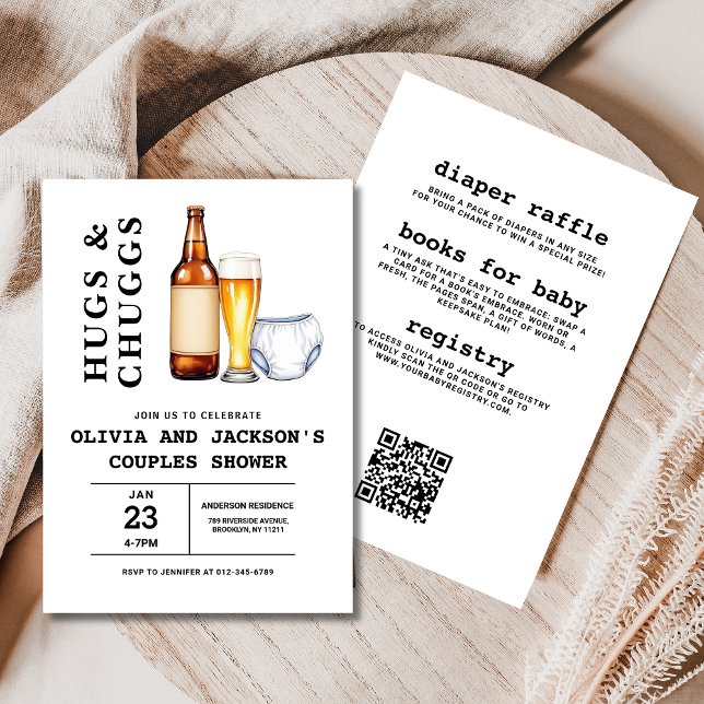 Convites Chá de fraldas de Casais Fralda All-in-One Beers (Criador carregado)