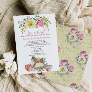 Convites Chá de fraldas De Cavalo De Fogueira Vintage Por 