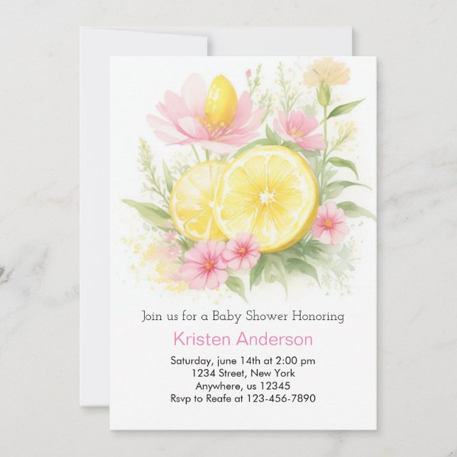 Convites Chá de fraldas de Celebração de Limonada Stand (Frente)