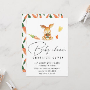 Convites Chá de fraldas de cenoura do coelho Convide garot