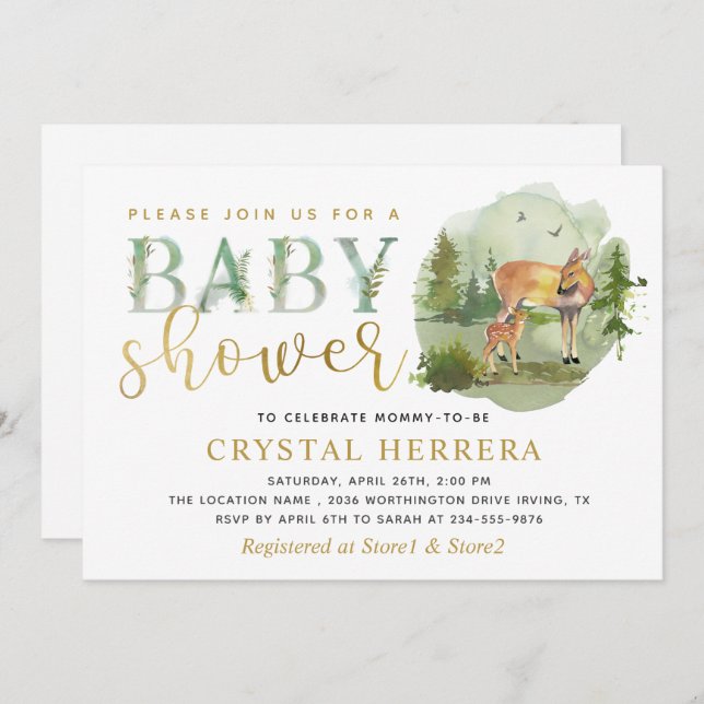 Convites Chá de fraldas de Cerrado (Frente/Verso)